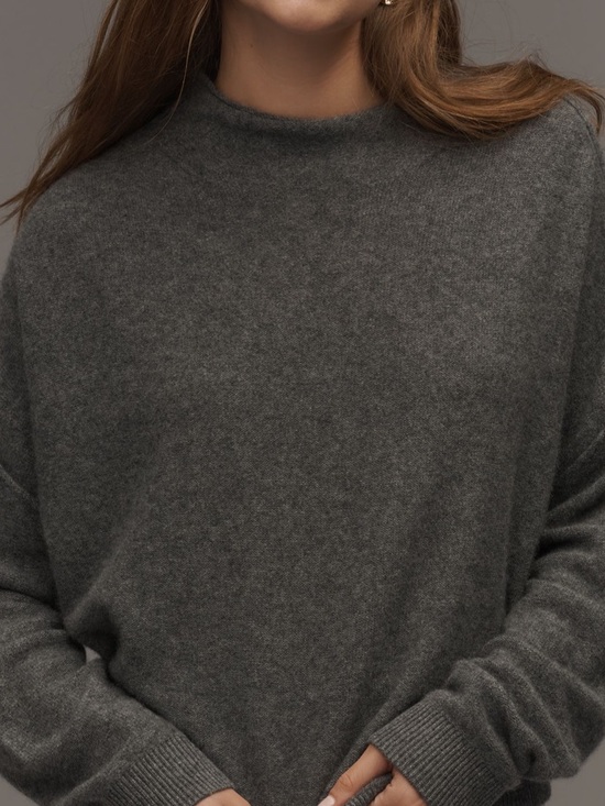 Pilcro Sweaters - Anthropologie Pilcro Gray Alani Cashmere Sweater Plush Boxy  Luxury Roll Neck
